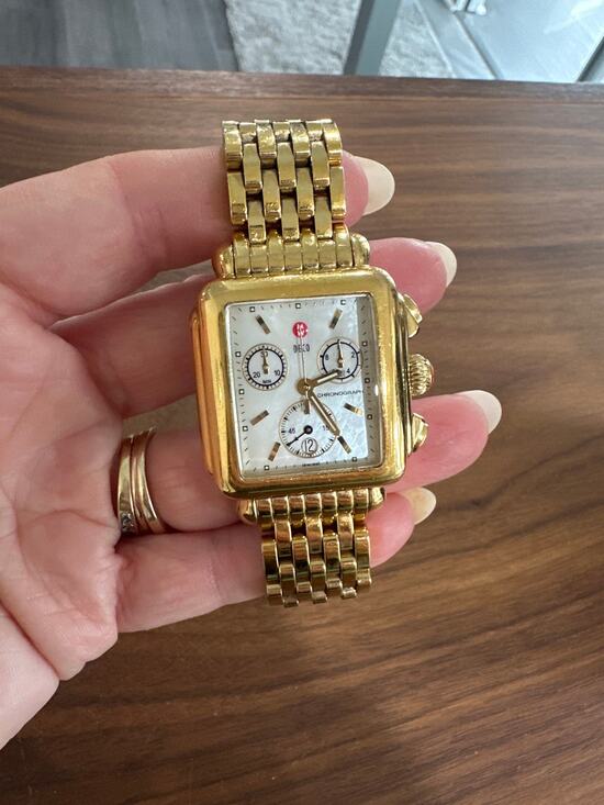 Michele Accessories - Michele Deco 18K Gold Plated Stainless Steel 33mm Watch